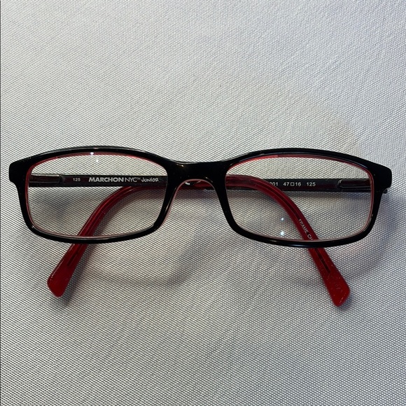 MarchOn NYC Junior red & black kids prescription glasses/frame with accesories - Picture 2 of 16